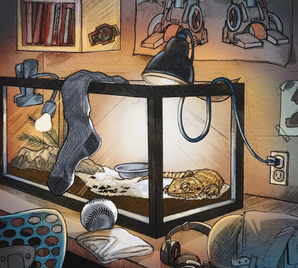 Illustration of Bea in a tank.